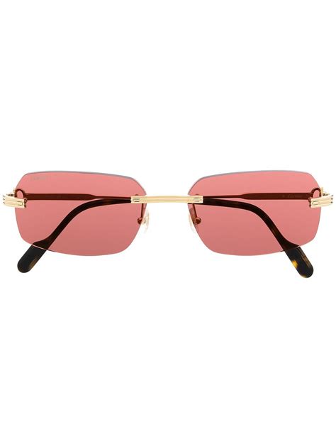 cartier square rimless sunglasses